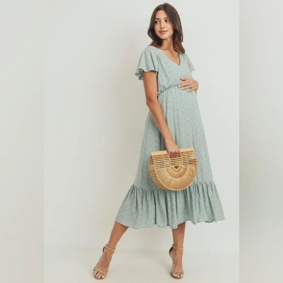 Pinkblush Green Floral Midi Dress - Picture 7 of 8